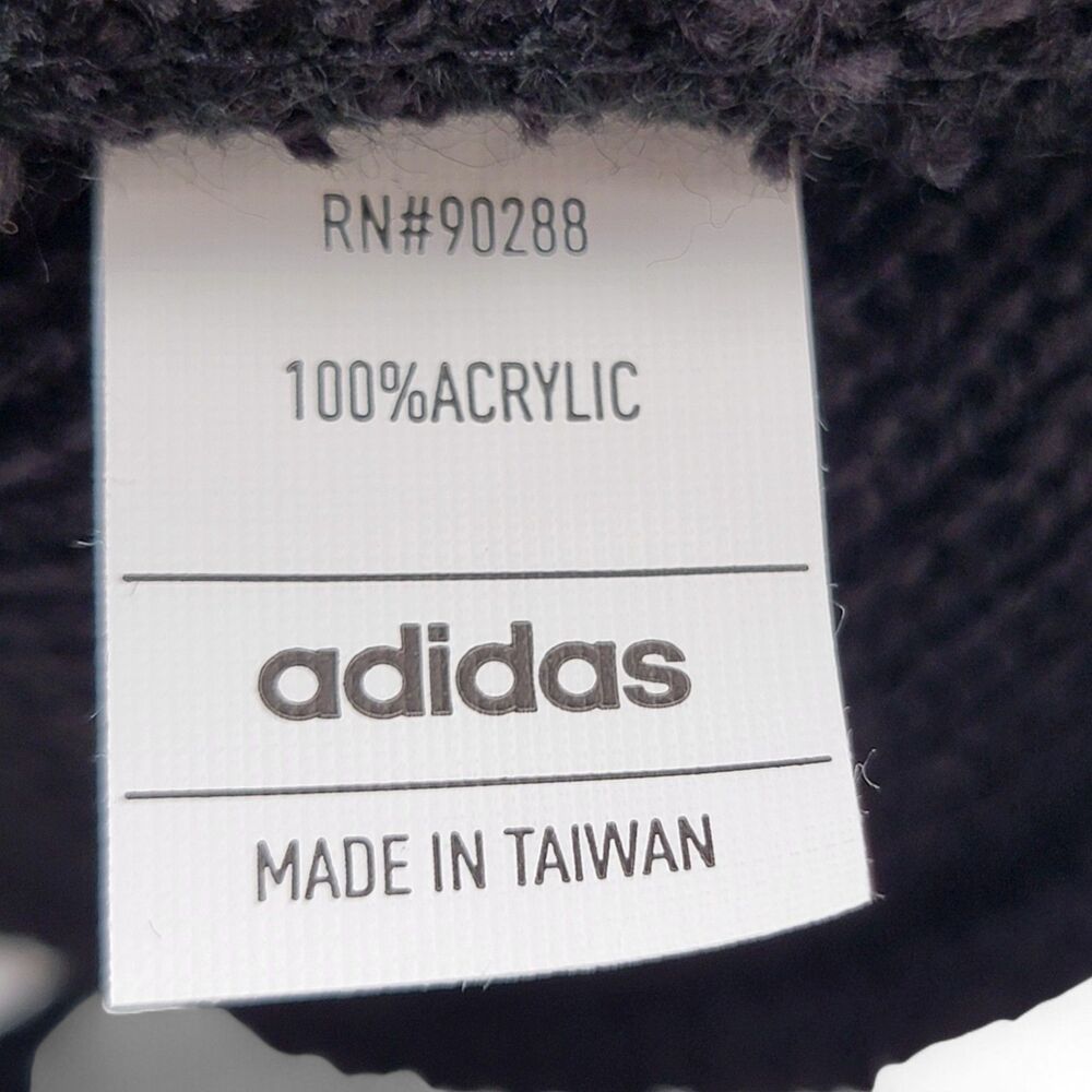 NWT Adidas Men's Beanie OS Black Hat White Logo Winter Cap Outdoors Ski Skater - Picture 7 of 9